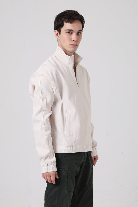 Corduroy Alpine Pullover- White