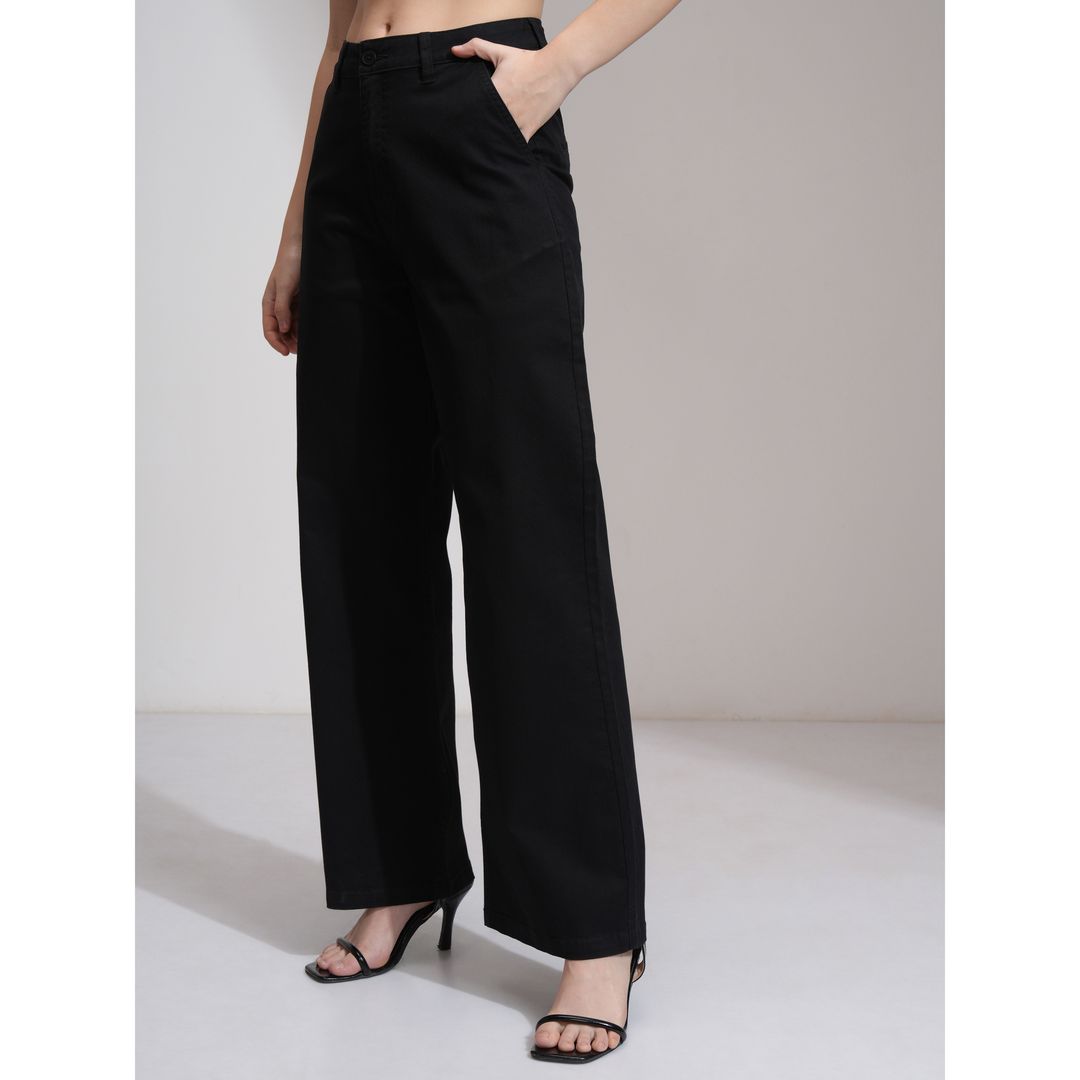 Tokyo Talkies Women's High Waist Wide Leg Trouser