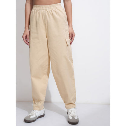 Tokyo Talkies Women's Mid Rise Mom Fit Cargo Trouser