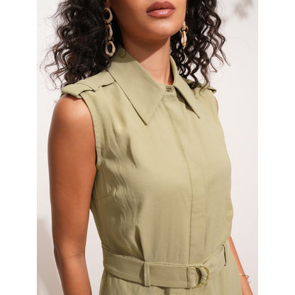 Tokyo Talkies Women's Solid Sleeveless Regualr Fit Jumpsuit