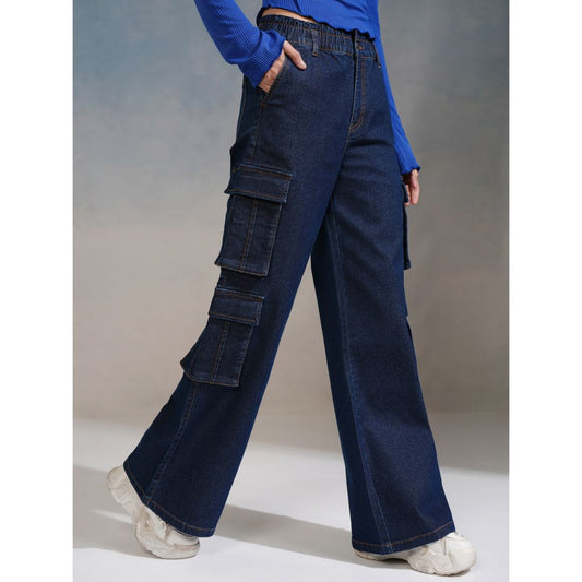 Tokyo Talkies Women's Straight Fit Cargo Jeans