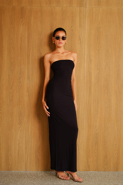 Tricon Black Tencel Modal Tube Dress