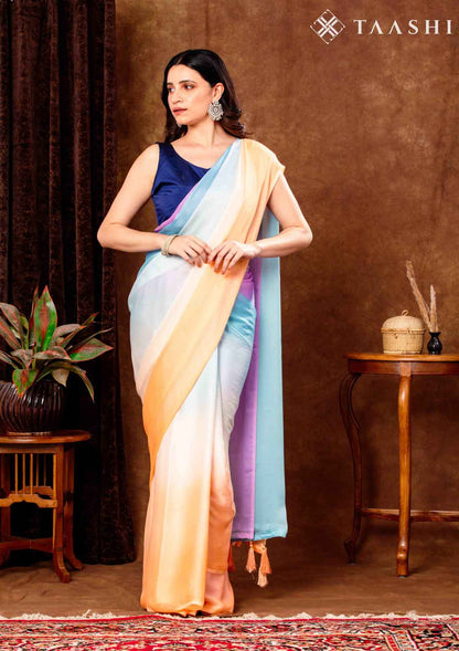 Ombre Blended Colors Crepe Saree