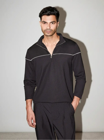 Transit Quarter Zip Pullover - Black