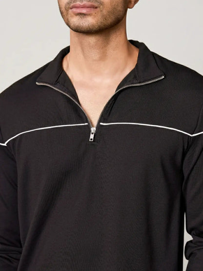 Transit Quarter Zip Pullover - Black