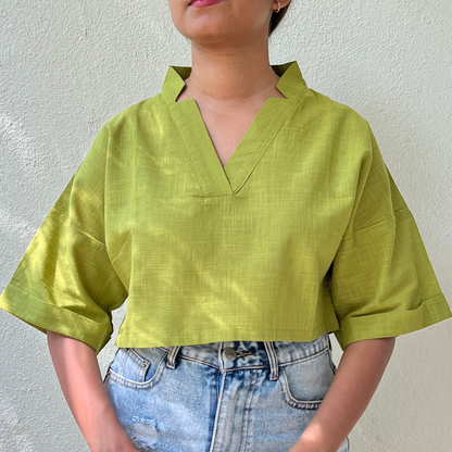 Olive Drizzle Crop Top