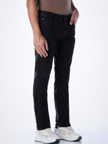 Men Regular Fit Low-Rise Mildly Distressed Light Fade Stretchable Jeans