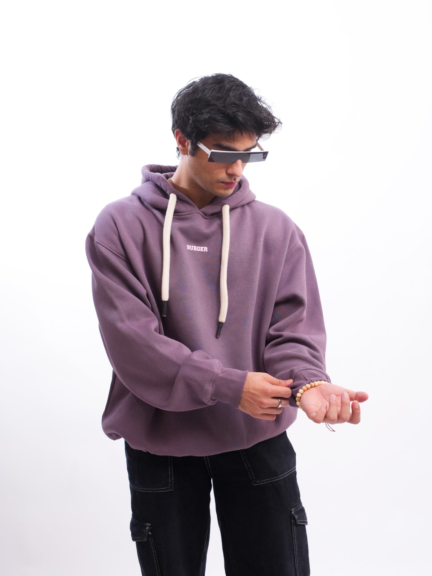 PLUM : Ye Burger Logo Heavyweight Baggy Hoodie For Men and Women