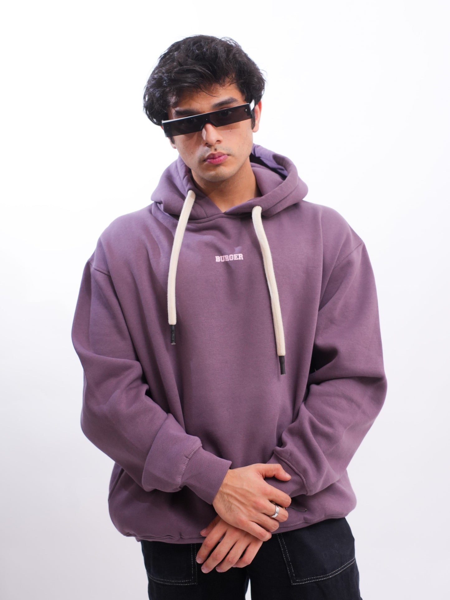 PLUM : Ye Burger Logo Heavyweight Baggy Hoodie For Men and Women
