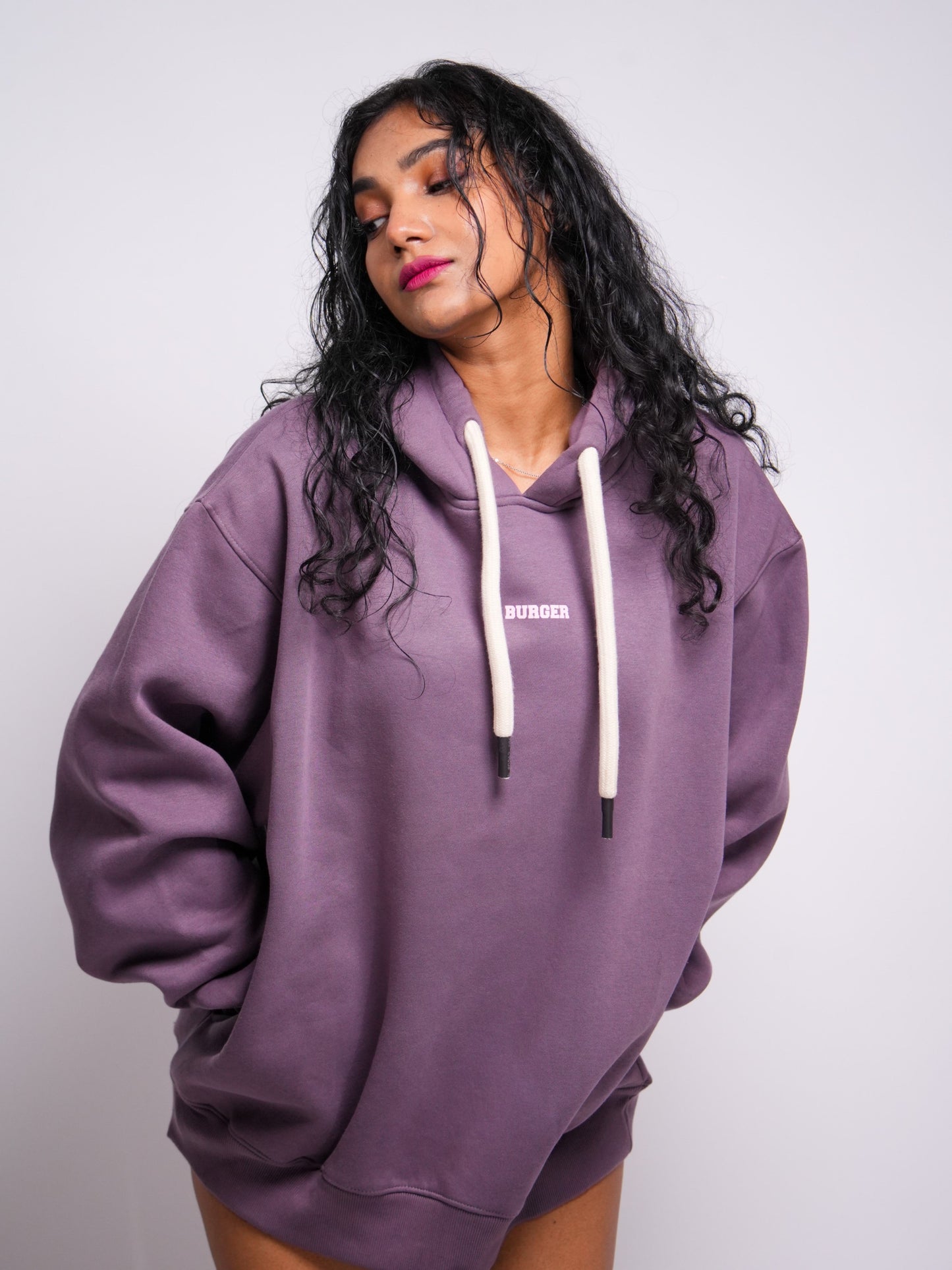 PLUM : Ye Burger Logo Heavyweight Baggy Hoodie For Men and Women