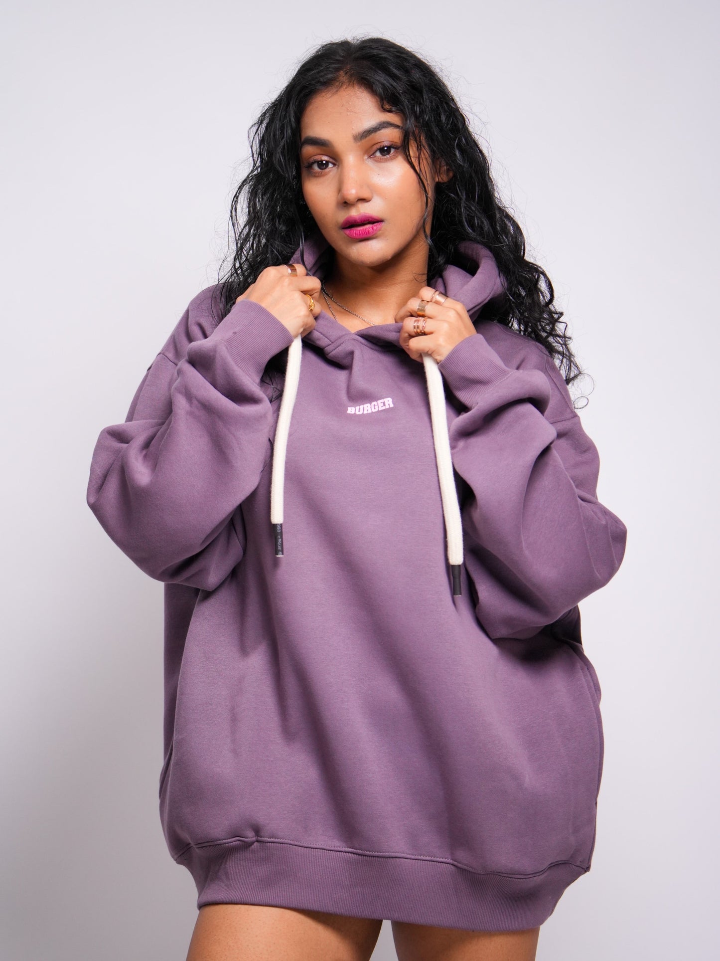 PLUM : Ye Burger Logo Heavyweight Baggy Hoodie For Men and Women