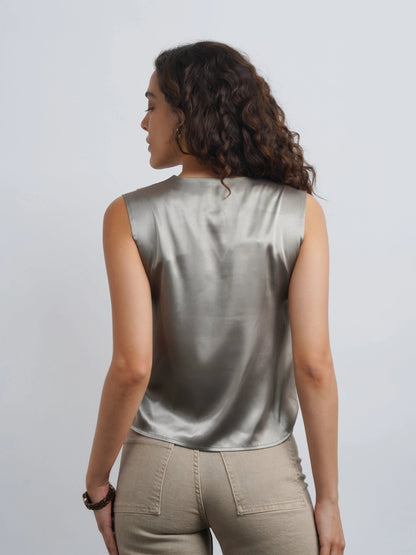 Satin Top - Olive