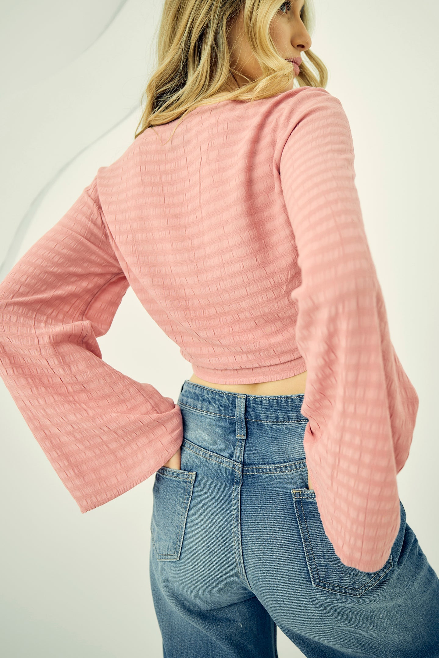 100% Cotton Blue Straight Flared Denim