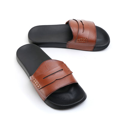 Monkstory Old Money Minimalist Sliders - Tan