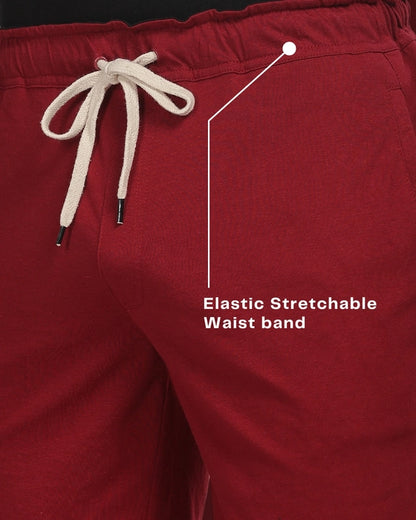 Everyday Cotton Shorts in Mulberry Red