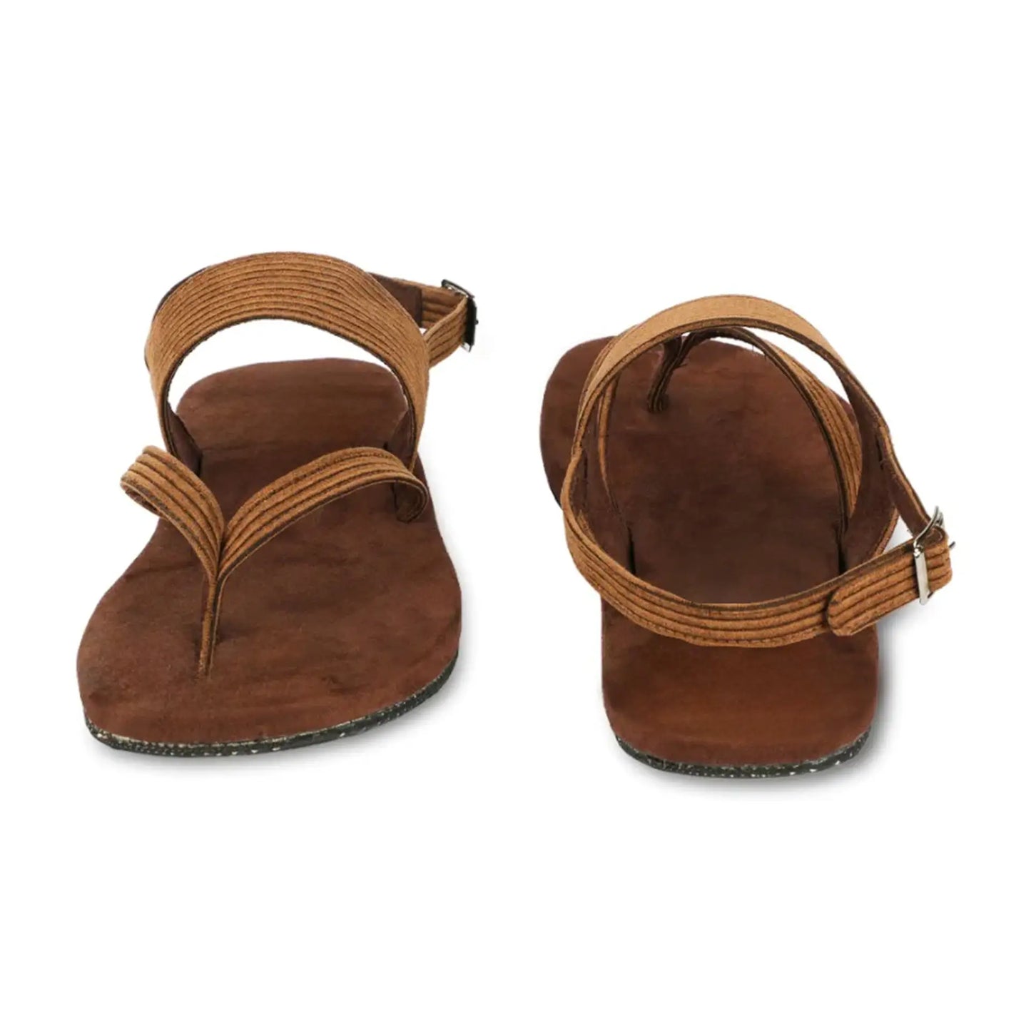Paaduks Hiver Thong-Strap Corduroy Brown Sandals