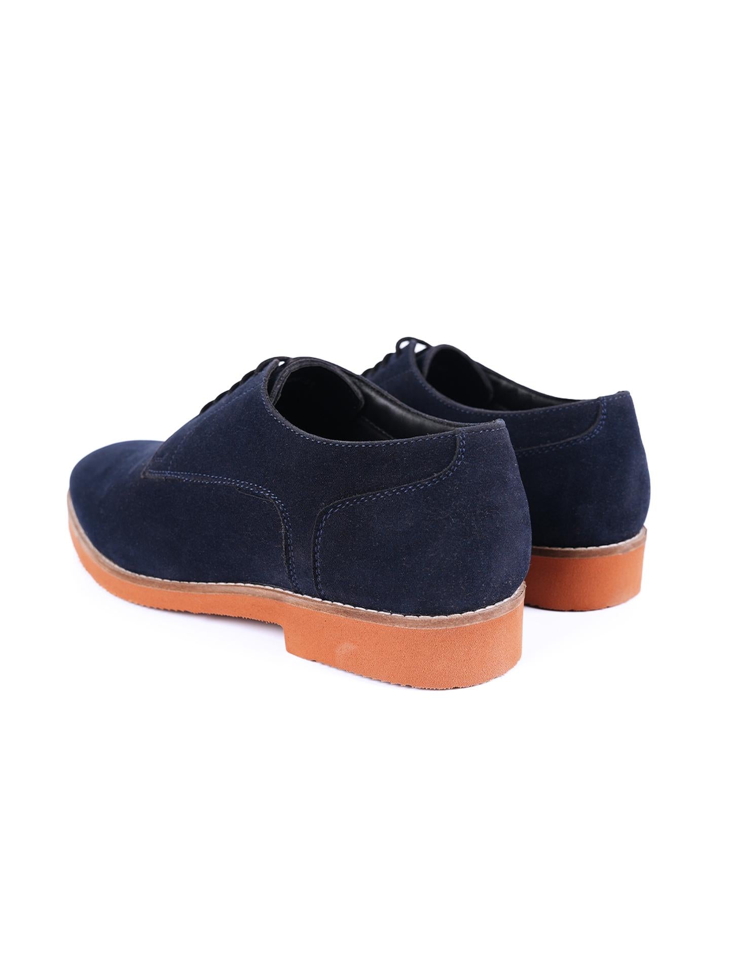 Monkstory Elegance Derby Suede Lace-Ups - Navy Blue