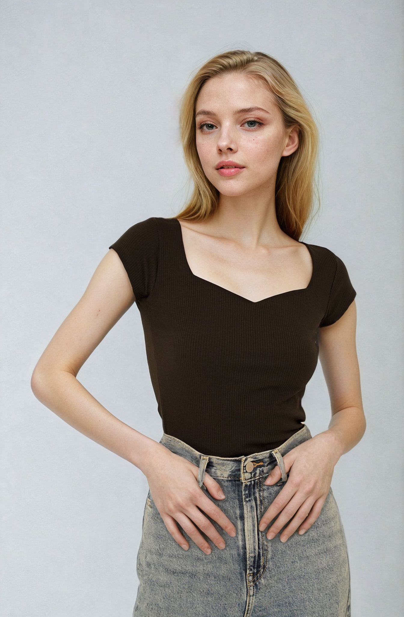 MWB Sweetheart Neckline Rib Top