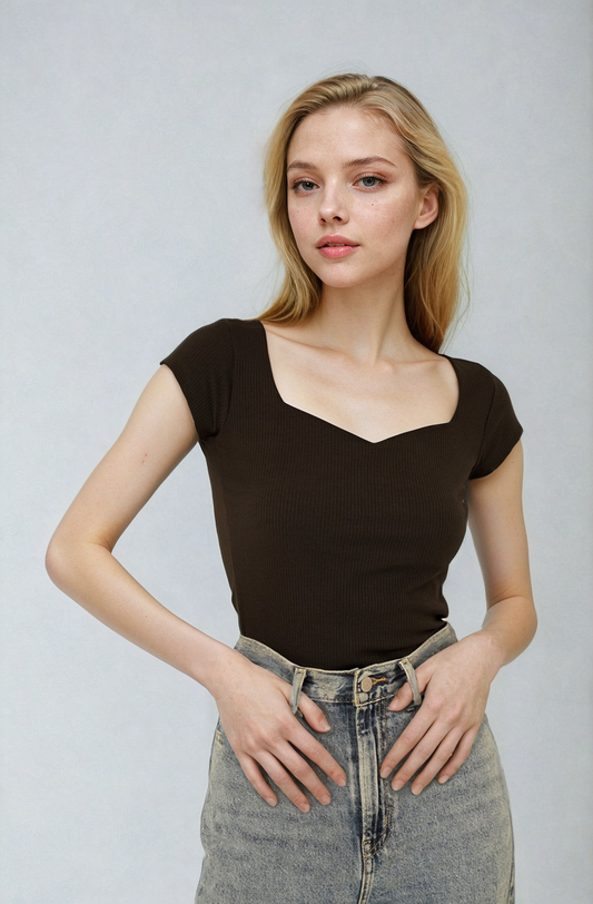 MWB Sweetheart Neckline Rib Top