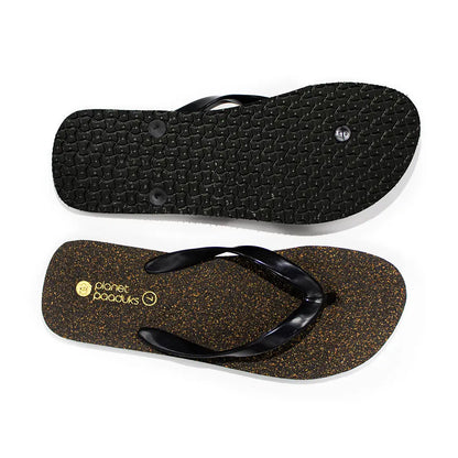 Exis Thong-Strap Cork Black Men Flip-Flops