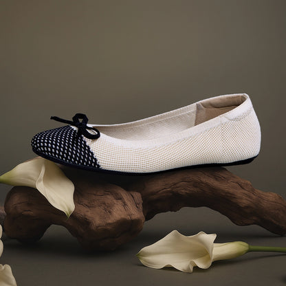 Neeman's Everyday Ballet Flats for Women | Soft Knit Upper, Cushioned Insole & Textured Toe | Stylish, Comfortable & Versatile for Work or Casual Wear