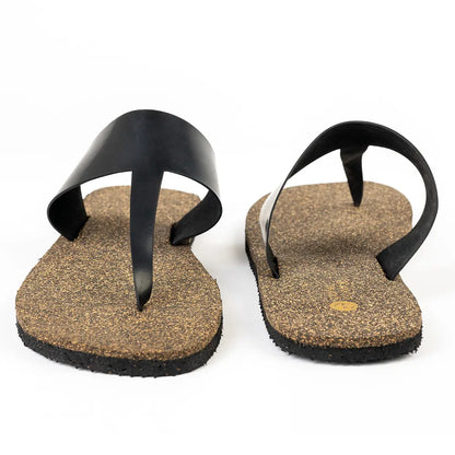Paaduks Eso Thong-Strap Cork Black Men Slides