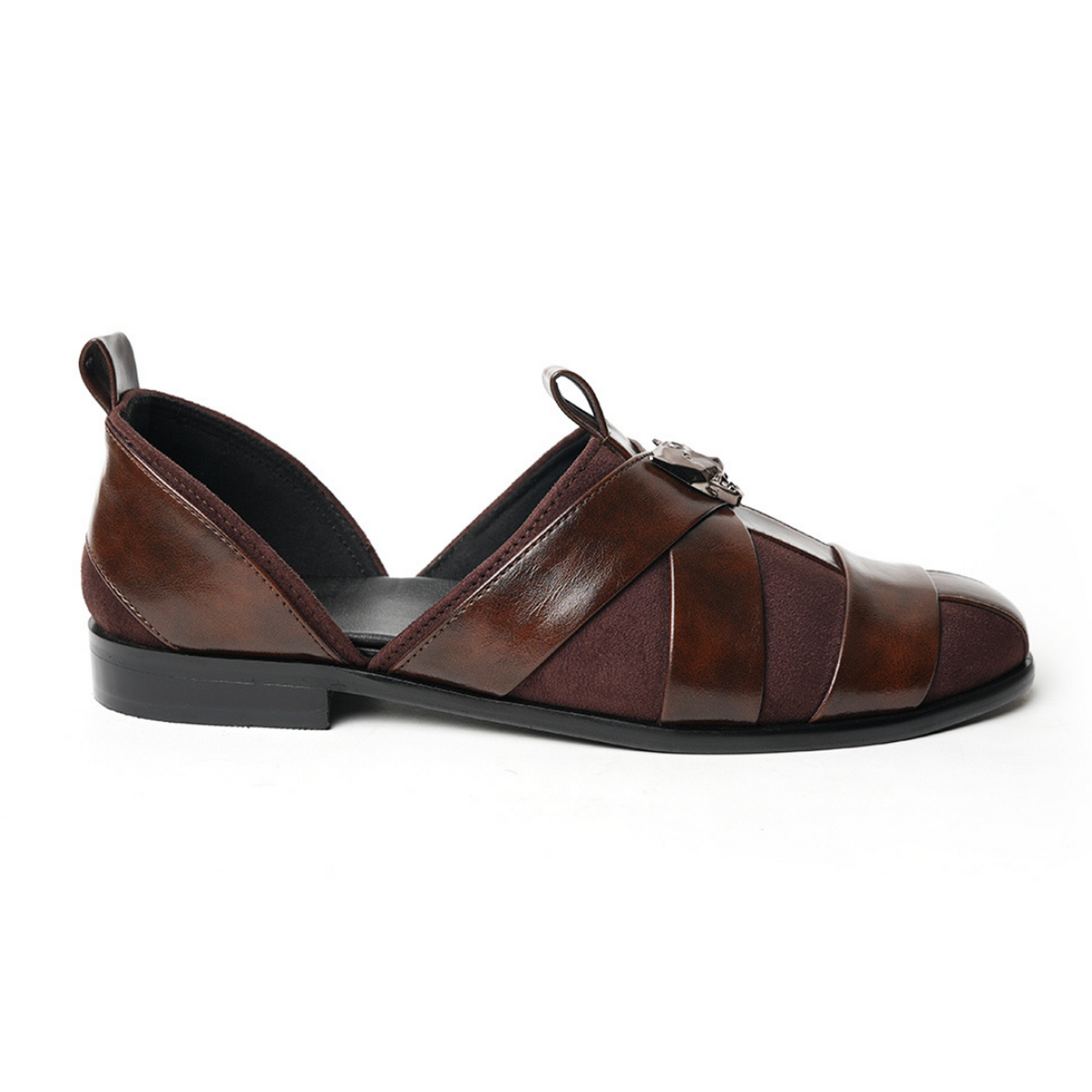 Monkstory Criss Cross Slip-On Sandal - Brown
