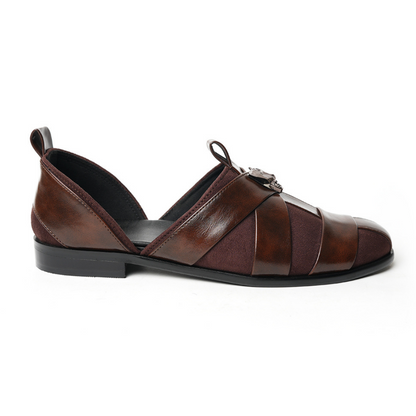 Monkstory Criss Cross Slip-On Sandal - Brown
