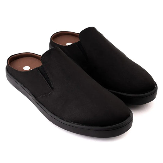 Paaduks Nest Mules Vegan Suede Black Men Slip-ons