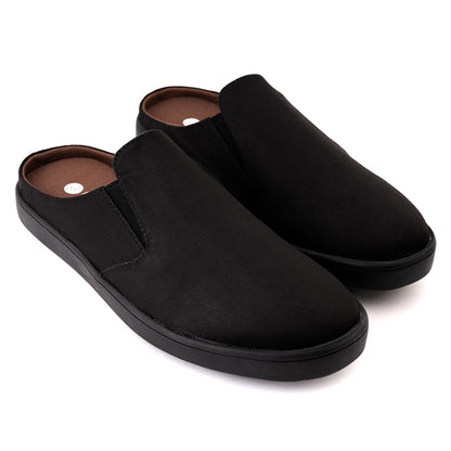 Paaduks Nest Mules Vegan Suede Black Men Slip-ons