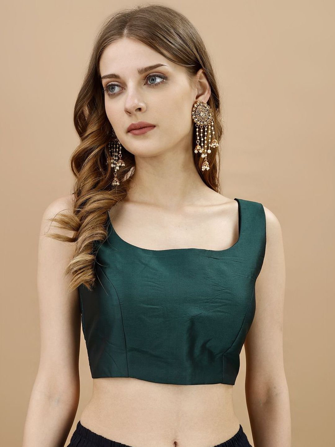 Square Neck Sleeveless Saree Blouse