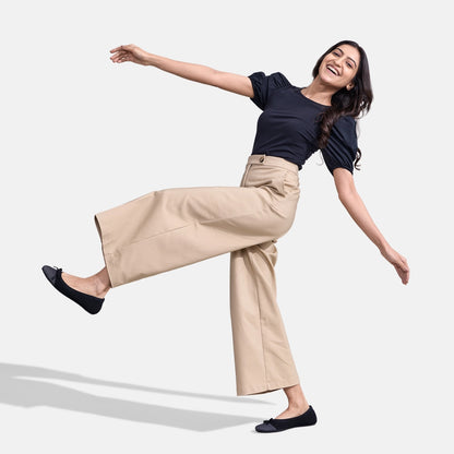 Neeman's Everyday Ballet Flats for Women | Soft Knit Upper, Cushioned Insole & Textured Toe | Stylish, Comfortable & Versatile for Work or Casual Wear