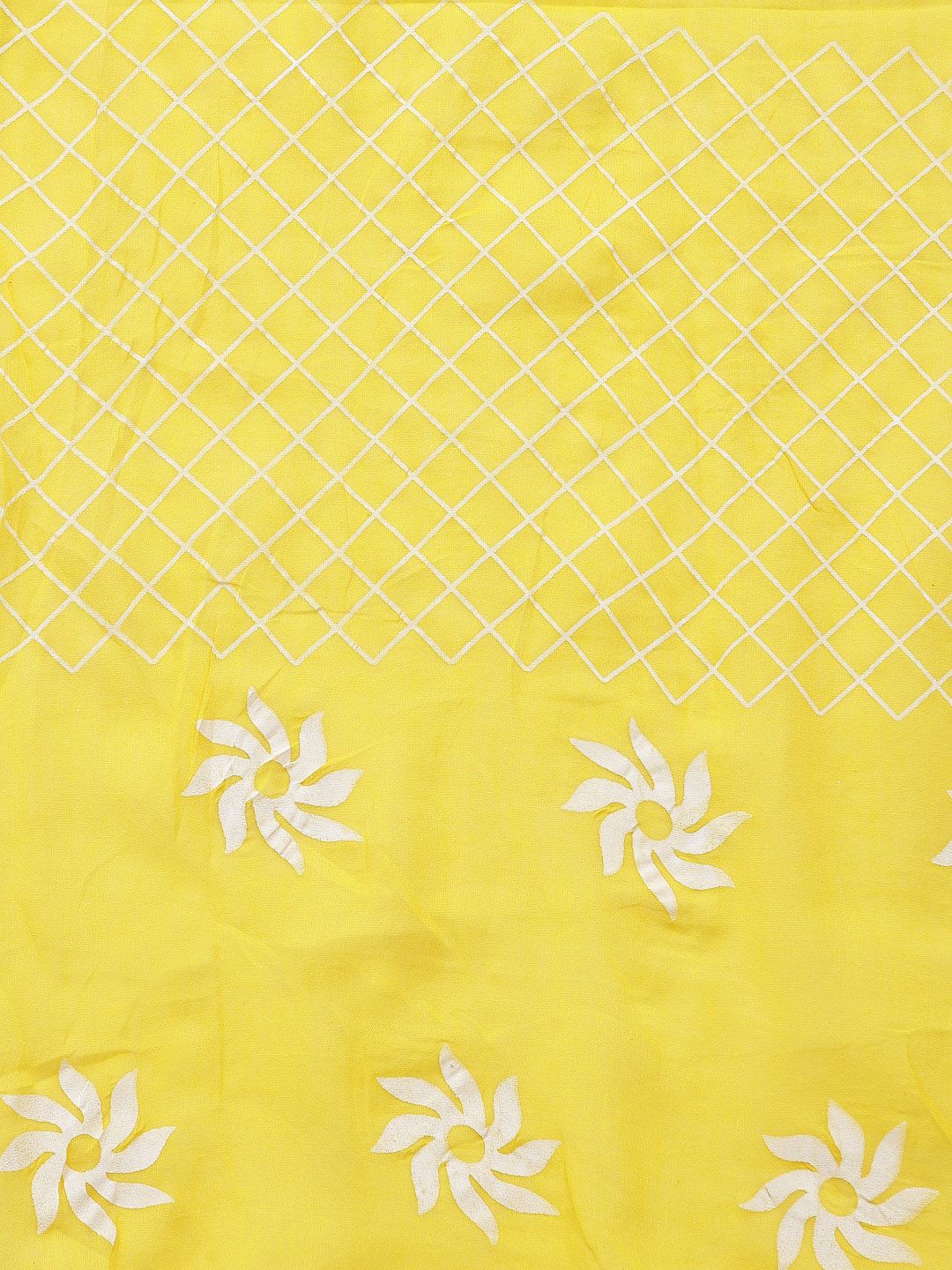 Women Yellow Straight Pure Cotton Kurta with Trousers & Dupatta