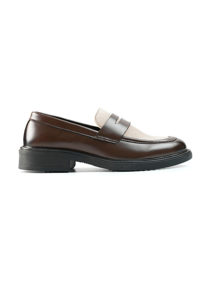 Monkstory Cosmopolitan Contrast Penny Loafers - Brown|Beige
