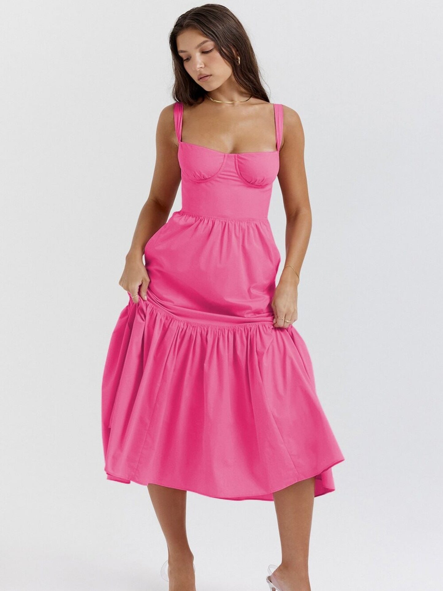 Pink Tiered A-Line Dress