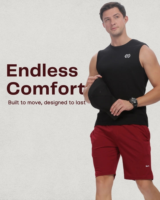 Everyday Cotton Shorts in Mulberry Red