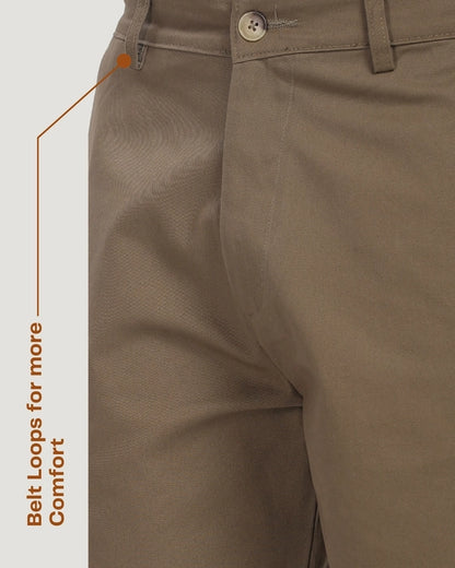 Cotton Chino Shorts | Regular Fit | Bermuda | Olive Brown