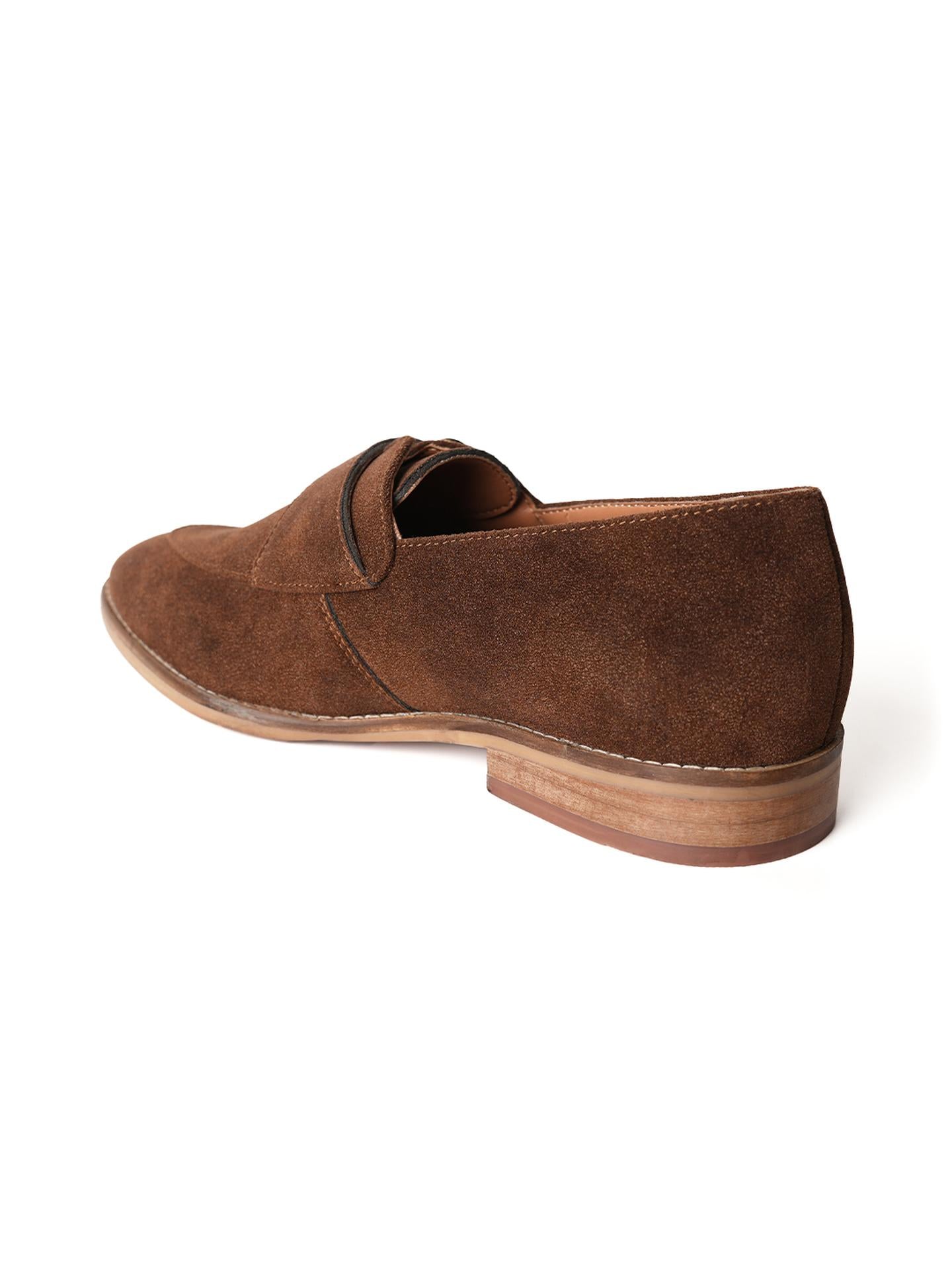 Monkstory Rustic Buckle Slip-Ons - Brown