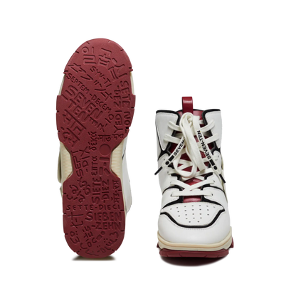 705 White Red Applique High-Top Sneaker