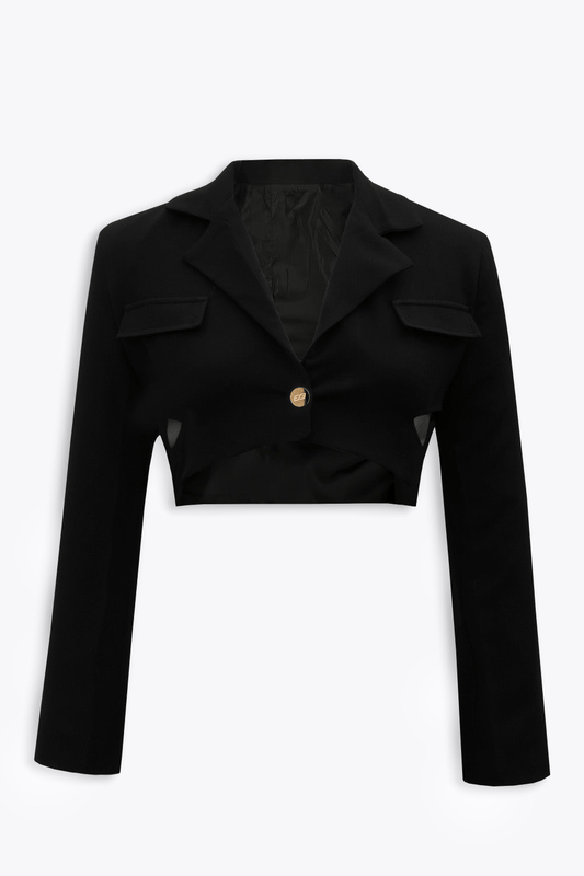 Black Cinch Strapped Blazer