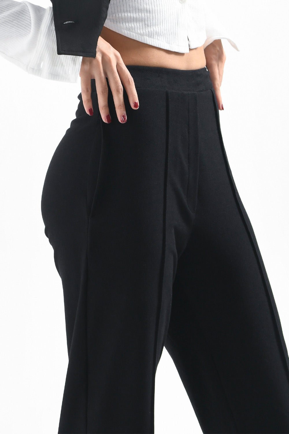 Black High Rise Tapered Pants