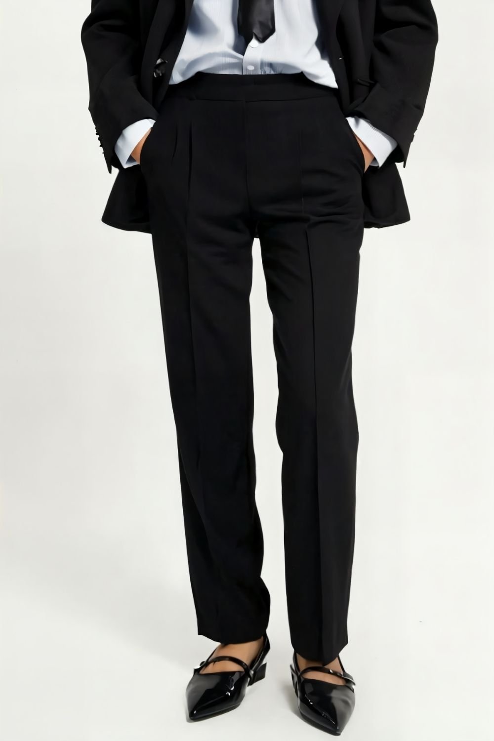 Black High Rise Tapered Pants