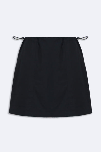 Black Poplin Mini Skirt