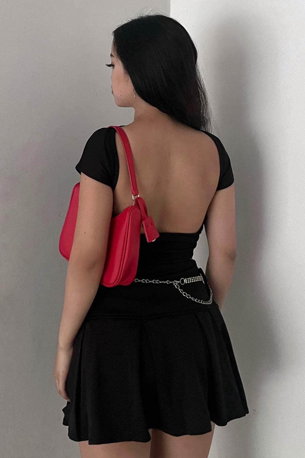 Black Retro Backless Tee
