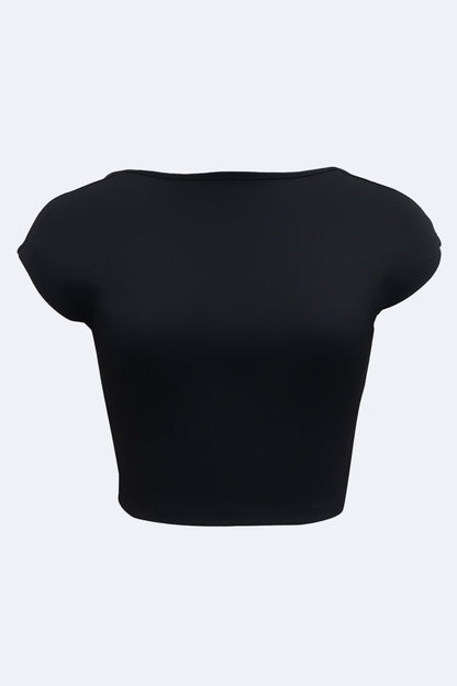 Black Retro Backless Tee