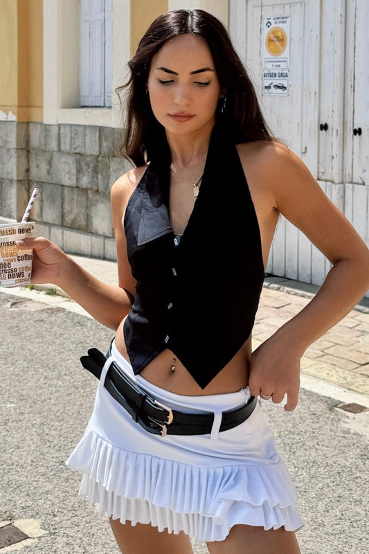 Black Workload Tie-up vest