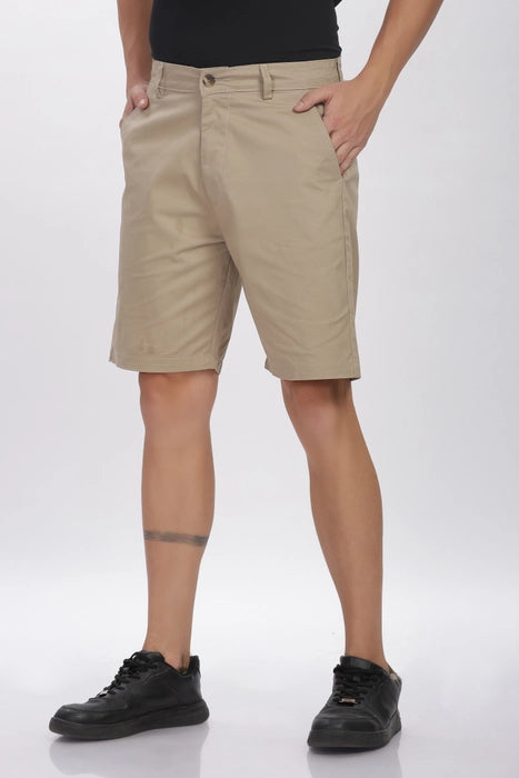 Men's Cotton Chino Shorts | Regular Fit | Bermuda | Beige
