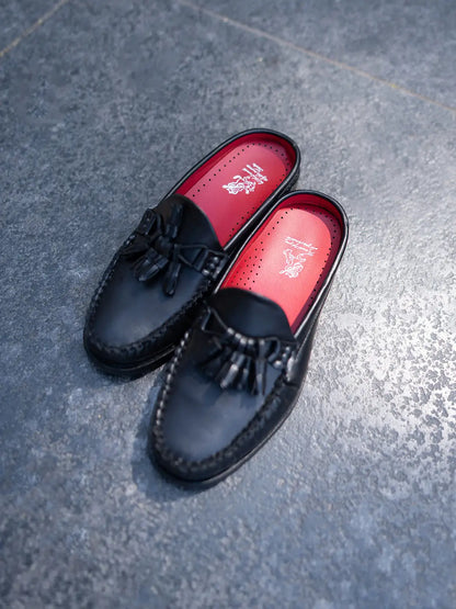 Theater Women Sherlocks Black Leather Tassel Loafers