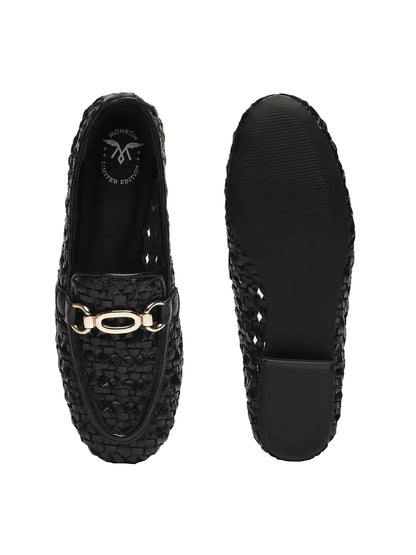 Cora Black Flat Loafers
