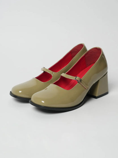 Theater Women Green Shrimpton Pisces Mary Jane Block Heels